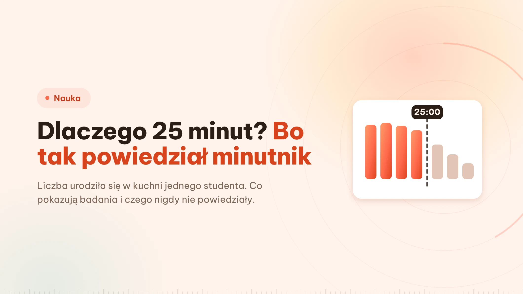 Dlaczego 25 minut? Bo tak powiedział minutnik kuchenny