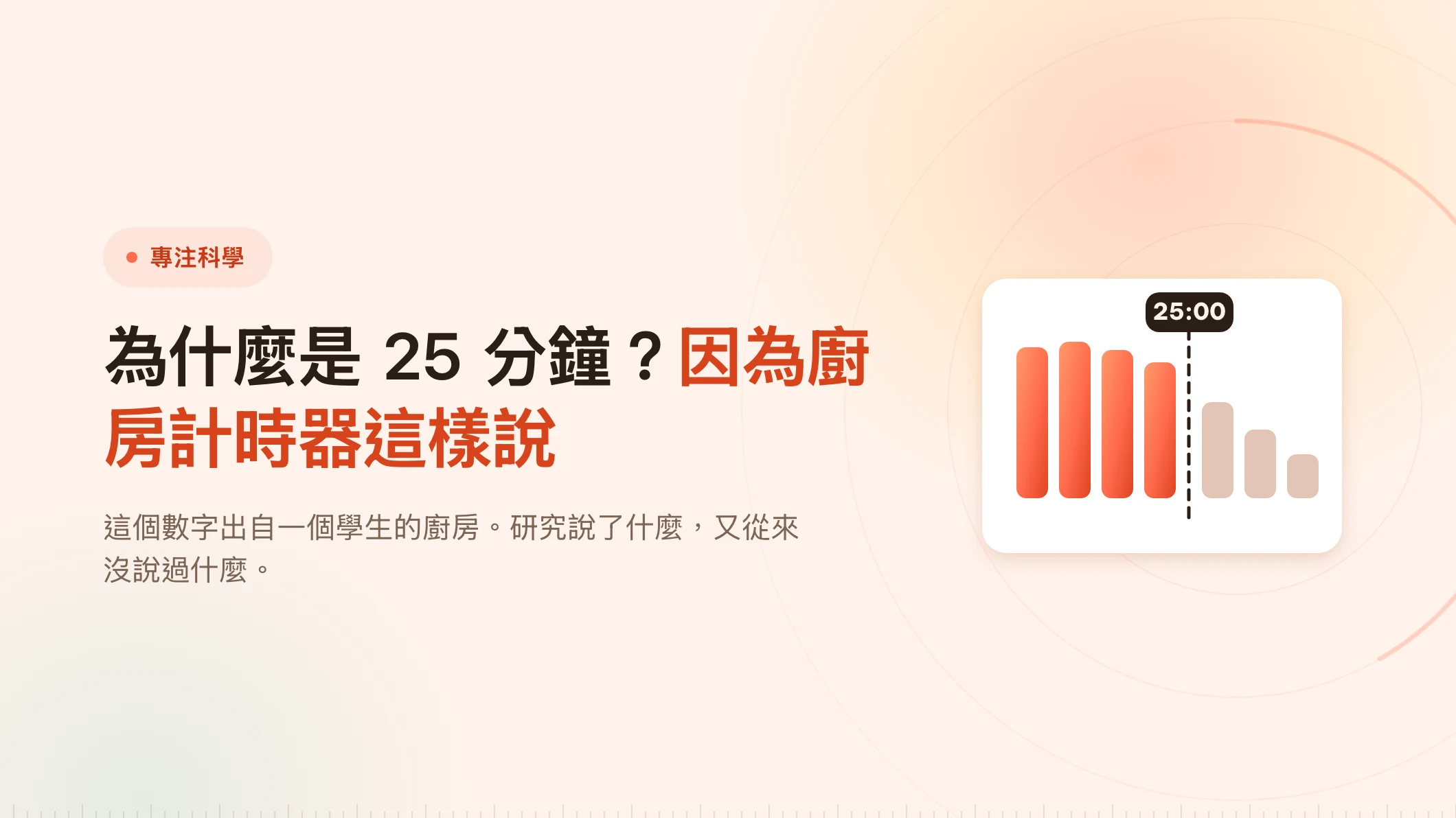 為什麼是 25 分鐘？因為一個廚房計時器這樣說