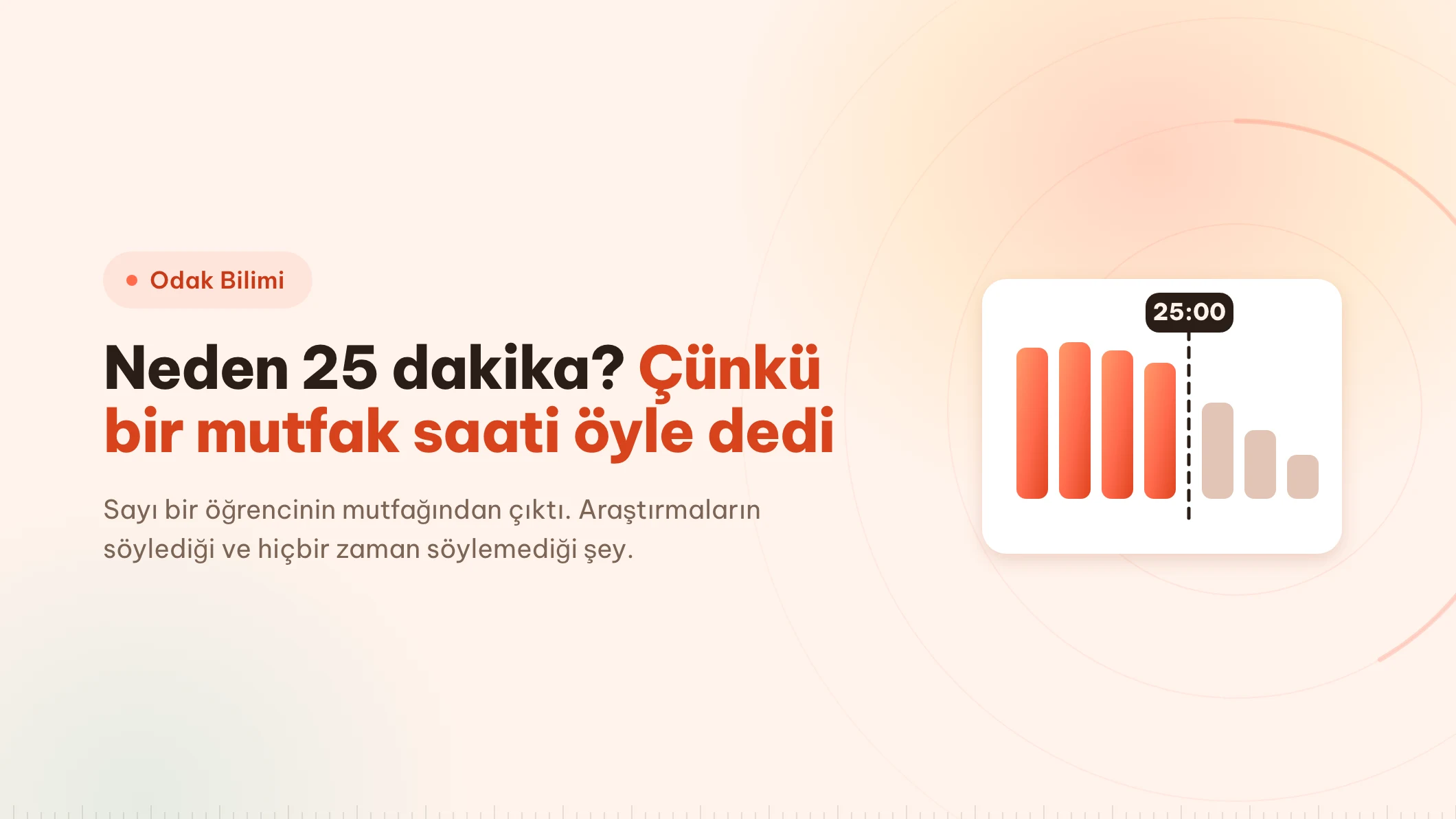 Neden 25 dakika? Çünkü bir mutfak saati öyle dedi