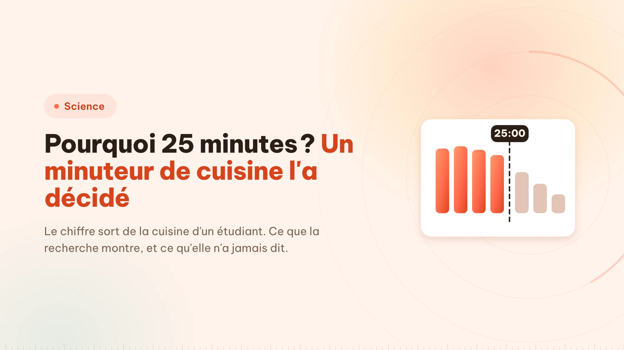 Pourquoi 25 minutes ? Un minuteur de cuisine l&rsquo;a dit