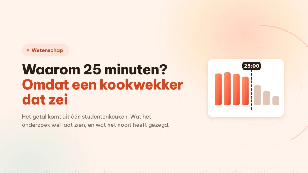 Waarom 25 minuten? Omdat een kookwekker dat zei