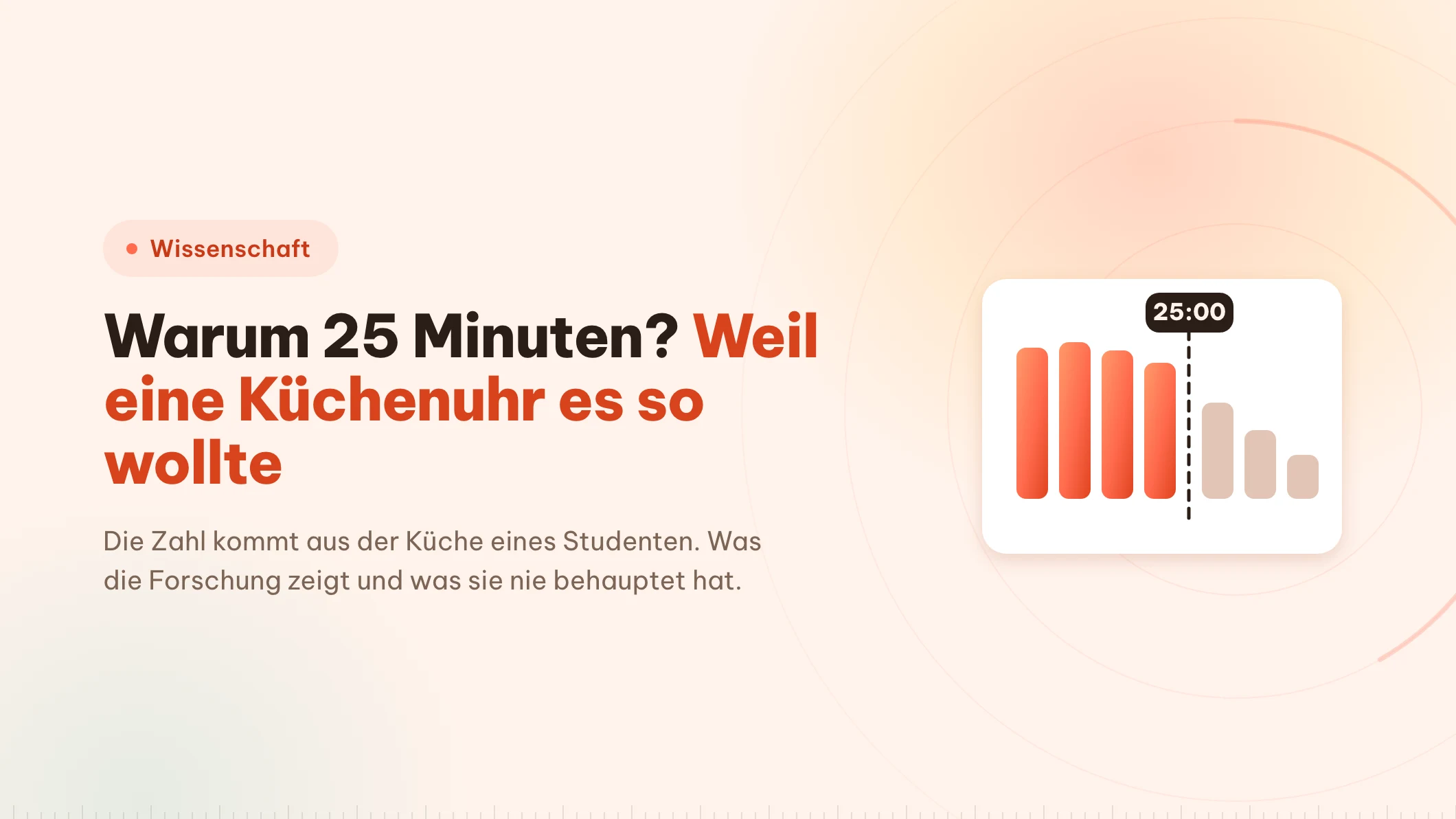 Warum 25 Minuten? Weil eine Küchenuhr es sagte