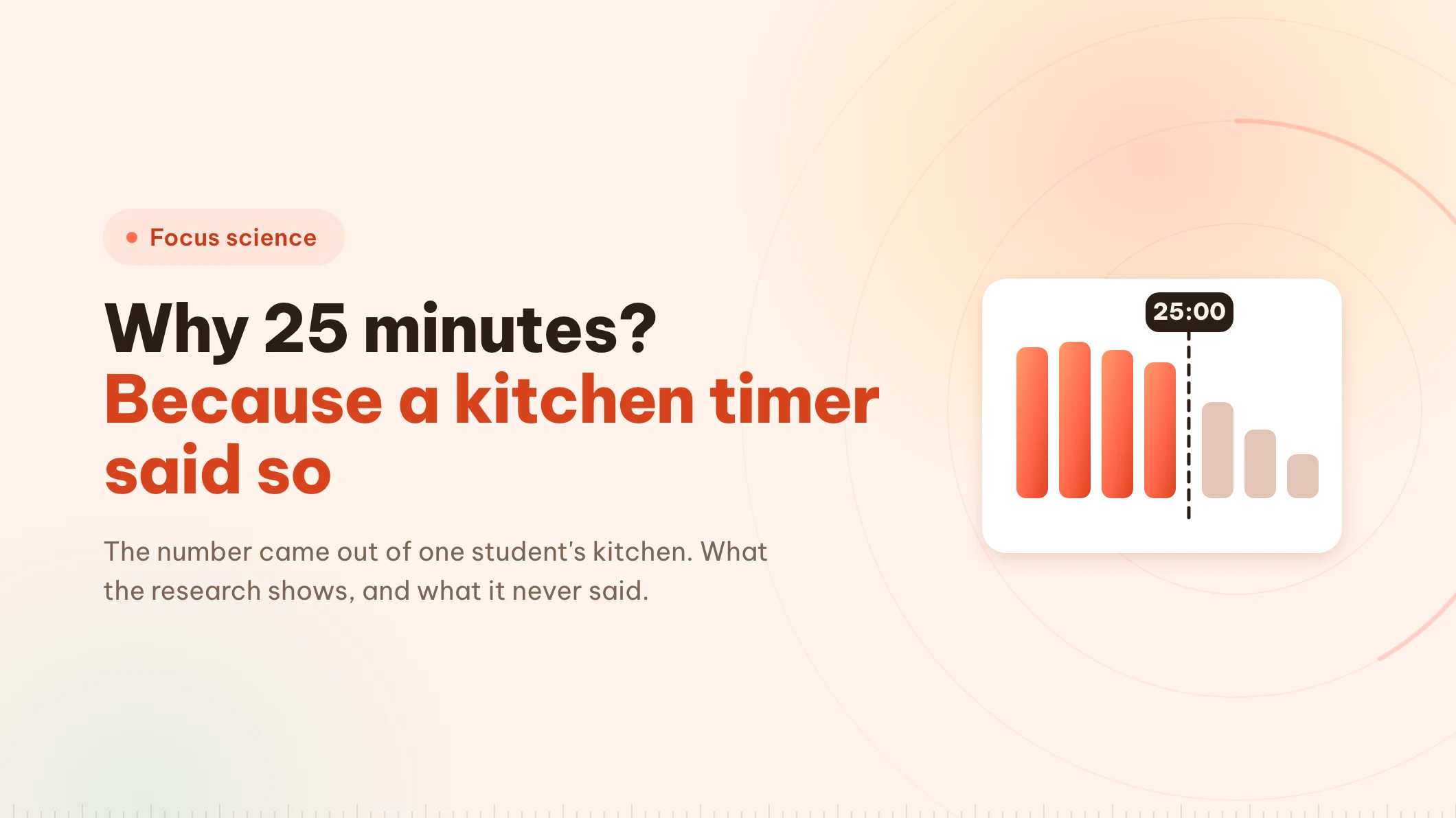 Why 25 minutes? Because a kitchen timer said so