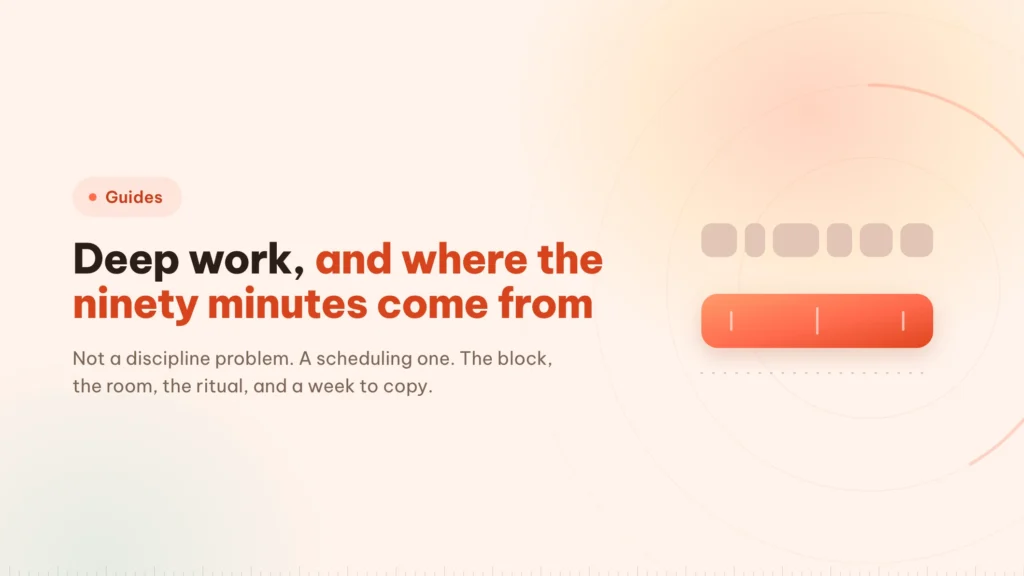 Deep work: the ninety minutes have to exist first