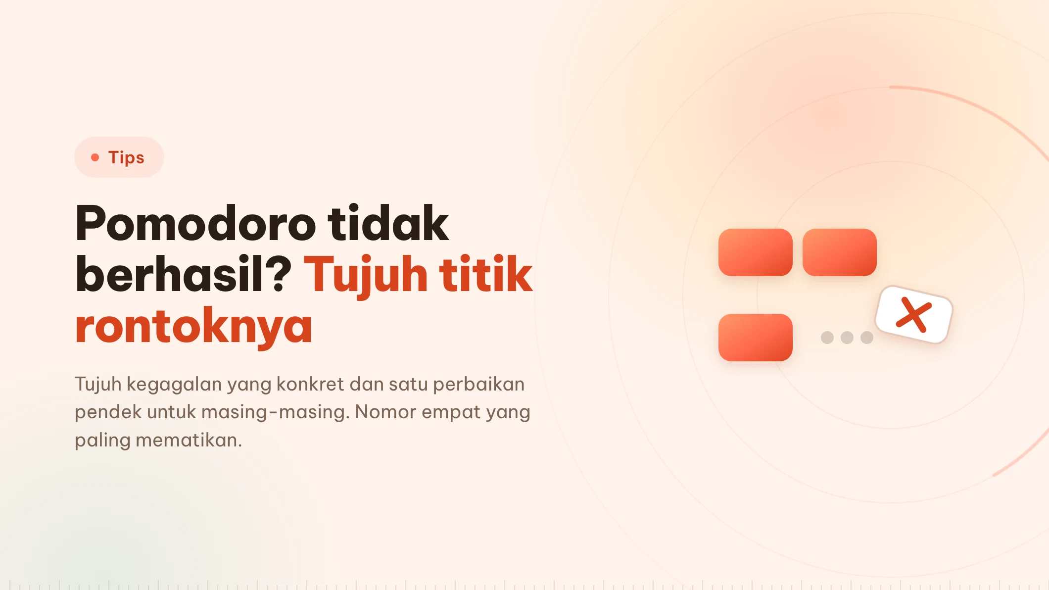 Pomodoro tidak berhasil? Tujuh titik rontoknya