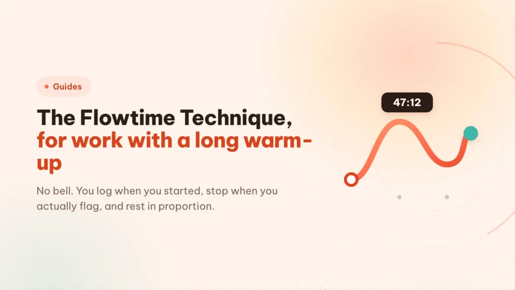 The Flowtime Technique: the timer becomes a record