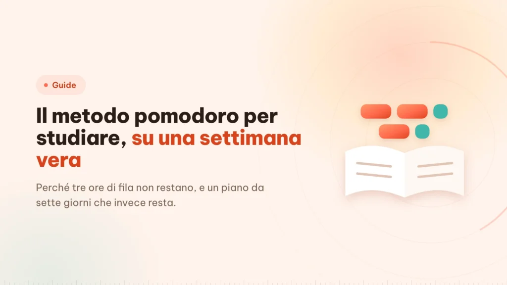 Metodo pomodoro per studiare: una settimana che regge