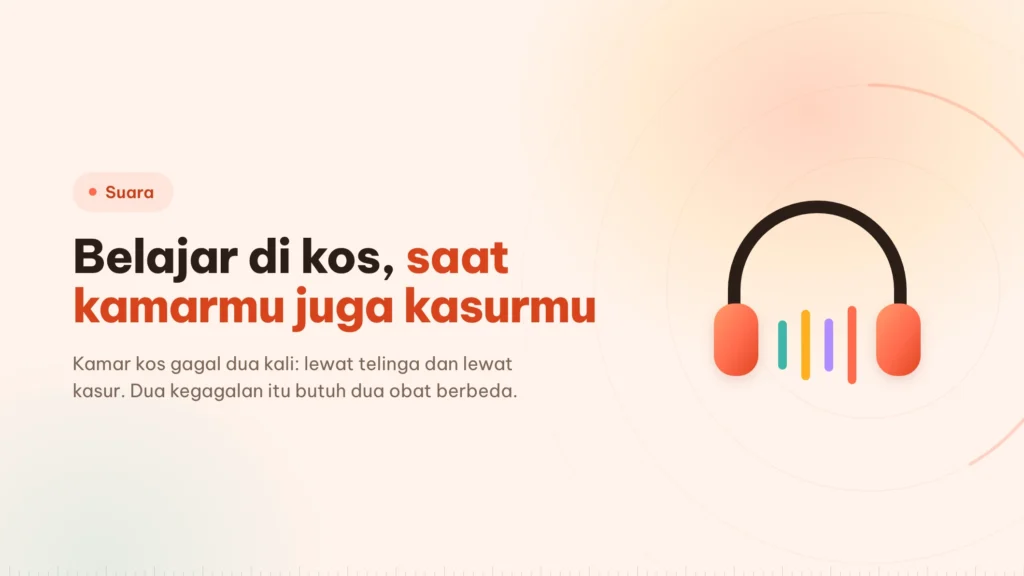 Belajar di kos berisik: dua masalah, dua obat