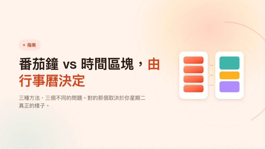番茄鐘、時間區塊、心流工作法：怎麼選