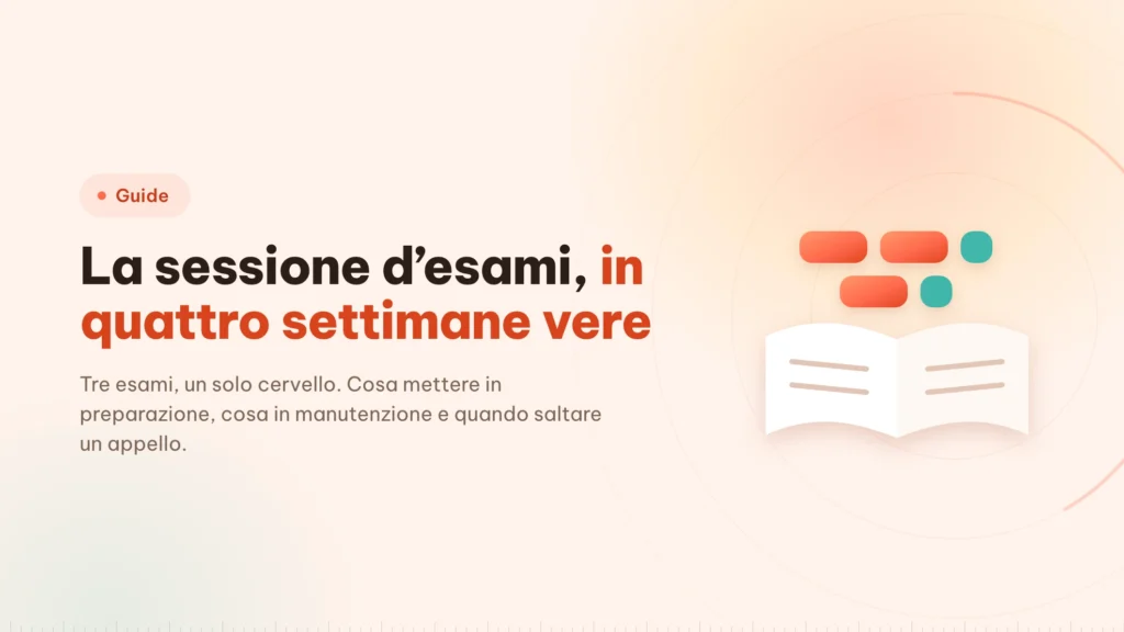 La sessione d’esami in quattro settimane: un piano