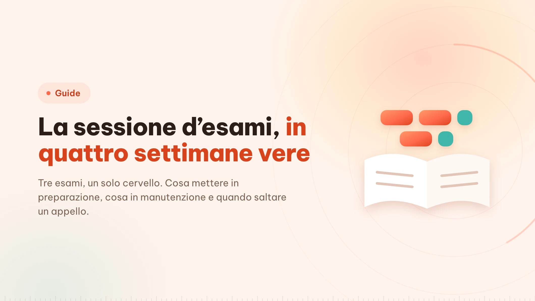 La sessione d’esami in quattro settimane: un piano